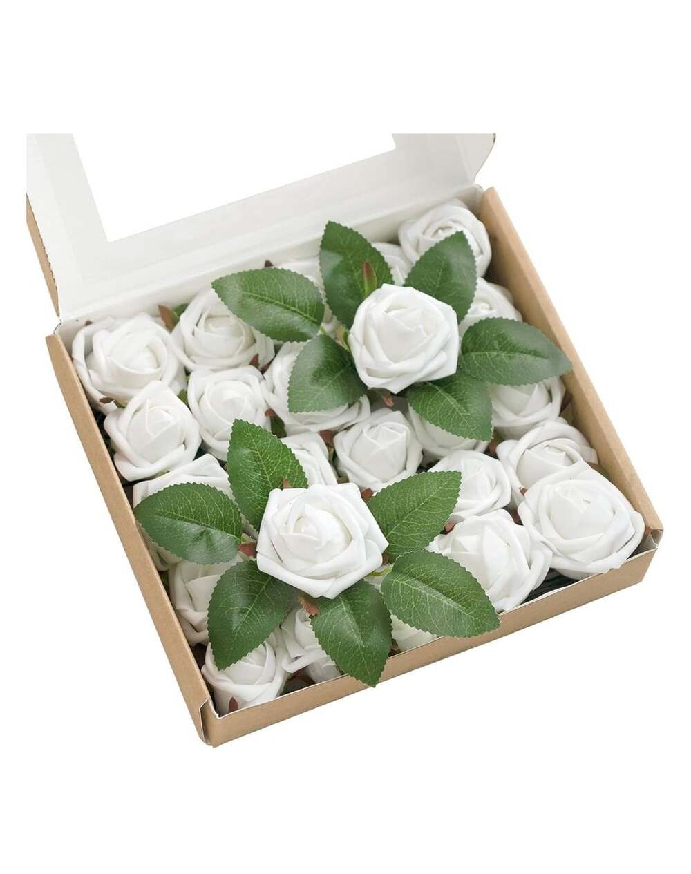 Ling's Moment Artificial Foam Roses White Box